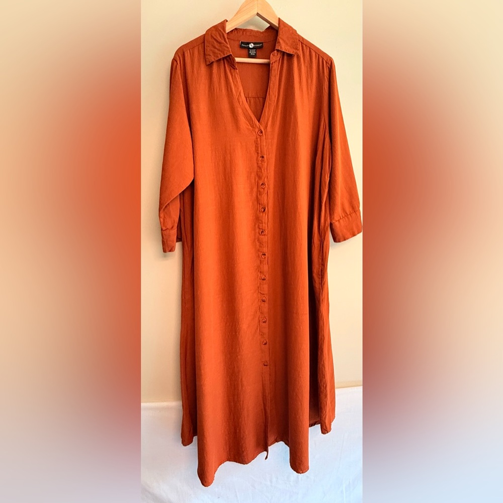 Ashley Stewart Terracotta Button-Down Dress size18/20